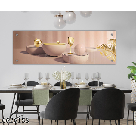 תמונת זכוכית תלת מימד פנורמית מיוחדת לפינת אוכל או למטבח  דגם-6626158