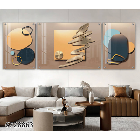 תמונה מחולקת לסלון מודפסת על זכוכית דגם 6728863