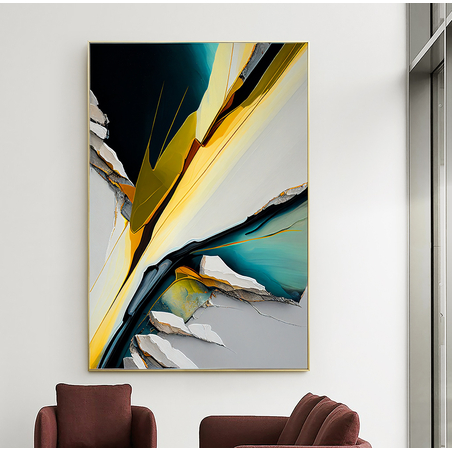תמונה לסלון או למשרד מודפסת על קנבס כותנה אבסטרקט-מודרני דגם 32021011