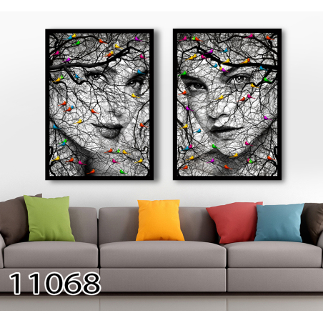 זוג תמונות ממוסגרות במבחר מידות דגם 11068