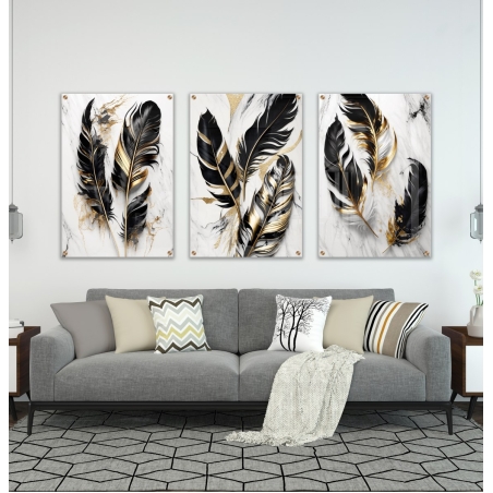 שלישיית תמונות לפינת אוכל או לסלון מודפסות על זכוכית דגם 54431