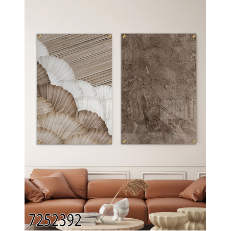 זוג תמונות לסלון לחדר השינה או לסלון על קנבס או זכוכית דגם-7252392