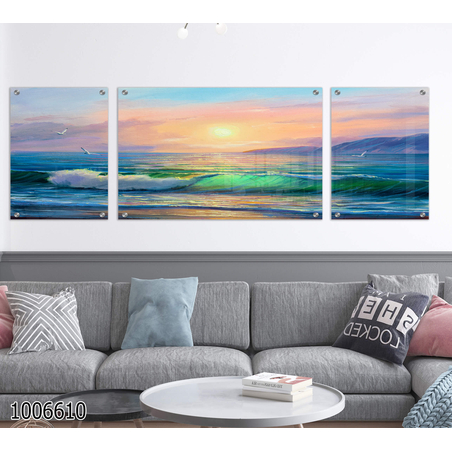 תמונה מחולקת לסלון מודפסת על זכוכית דגם 1006610