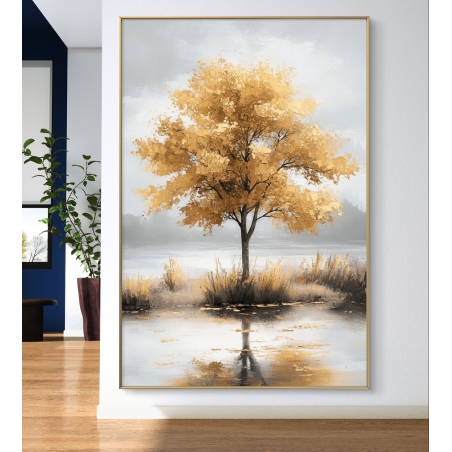 תמונת קנבס לסלון/חדר שינה בסגנון עצים 