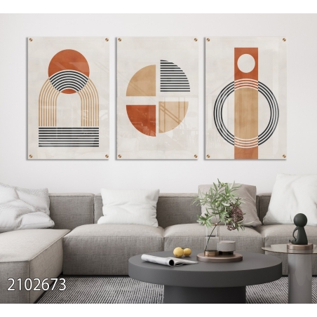 שלישיית תמונות לפינת אוכל או לסלון מודפסות על זכוכית דגם 2102673