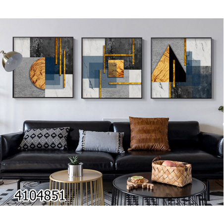שלישיית תמונות מרובעות לסלון על קנבס עם אפשרות זיגוג דגם 4104851