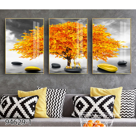 שלשה על קנבס מתוח וממוסגר לחדר השינה או לסלון דגם 94629-1