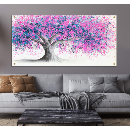 תמונה מיוחדת אבסטרקט עצים  בהדפסה ישירה על זכוכית דגם-81228