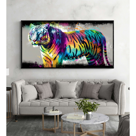 תמונת קנבס של נמר צבעוני מודרני דגם 290423