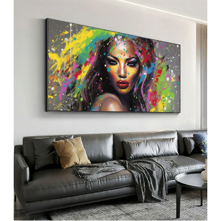 תמונת קנבס של אישה צבעונית מודרנית דגם 662328