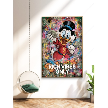 Rich Vibes Only - תמונת קנבס צבעונית בסגנון פופ ארט לחדר עבודה – דגם MT3171