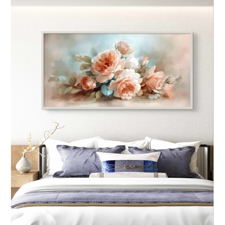 תמונת פרחים מודרנית לרוחב עם רקע בהיר ואווירה אלגנטית.