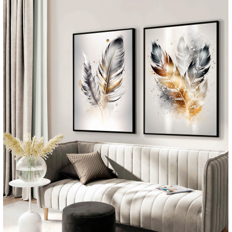 זוג תמונות על קנבס אבסטרקט לסלון למשרד או לחדר השינה דגם 769005