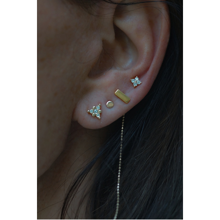 עגיל תלתן זהב