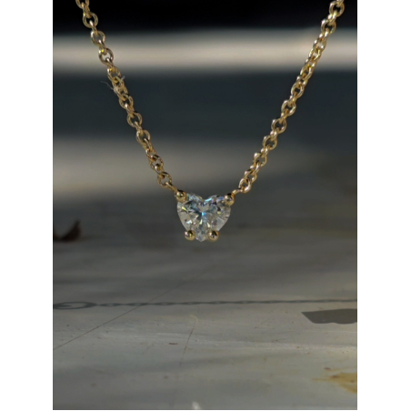 שרשרת יהלום  לב  מרחף 0.50CT  מעבדה