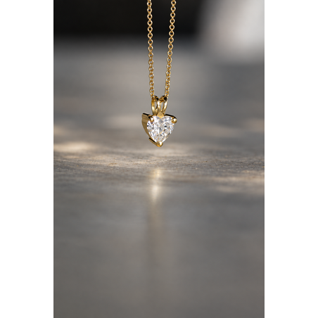 שרשרת יהלום לב  0.50CT  מעבדה