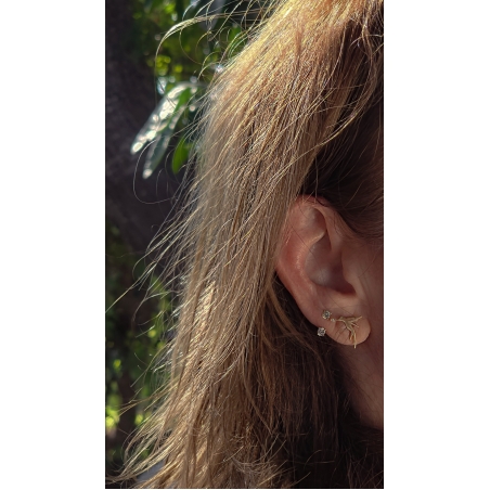 עגיל עניבה יהלום לבן מעבדה