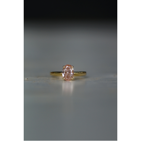 טבעת יהלום ורוד אובל NOA