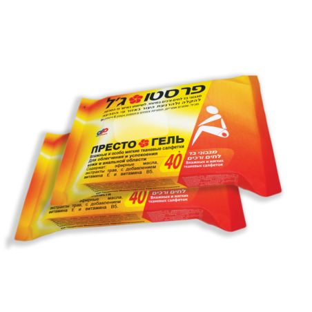 40+40 מגבוני בד פרסטו ג'ל (מארז זוגי)