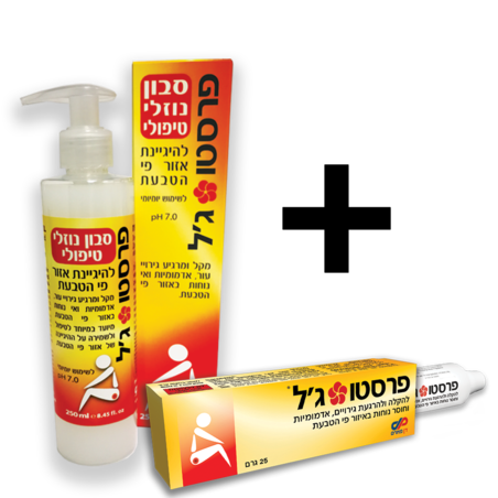 סבון נוזלי טיפולי פרסטו ג'ל + פרסטו ג'ל