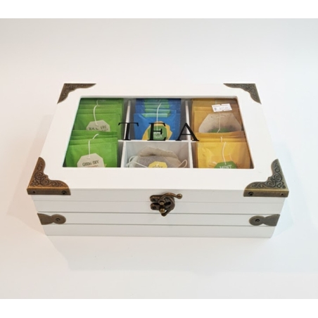 קופסא לתיונים מעץ בצבע לבן