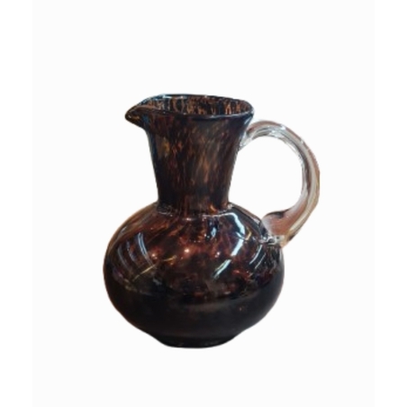 אגרטל מזכוכית בצבע חום מנומר