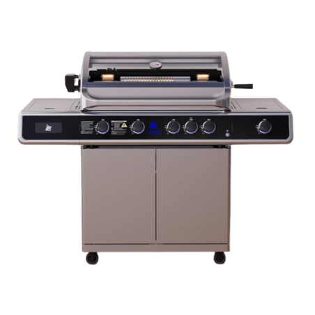 גריל גז Beefmaster Deluxe 4 עם עגלה, רוטיסרי וכירת צד | 4 מבערי Quad