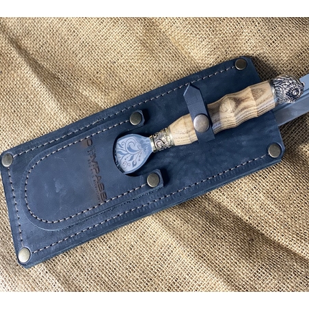 שיפודי נירוסטה יוקרתיים עם ידית ברונזה – מארז עור פרימיום!