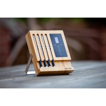מדחום אלחוטי MEATER BLOCK – 4 פרובים חכמים עם Wi-Fi ו-Bluetooth לגריל, מעשנה וטאבון