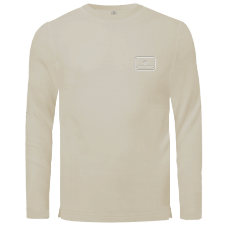 טישרט שרוול ארוך לוגו מוטבע- סטון