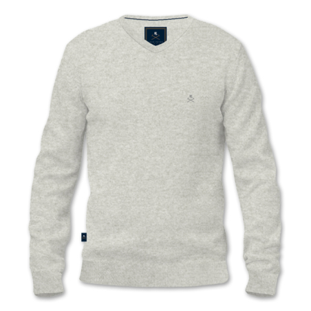 סריג V-Neck Cashmere אפור בהיר