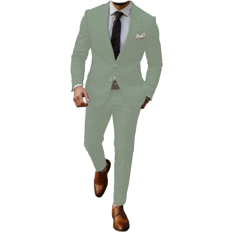 חליפת חתן פשתן - ירוק