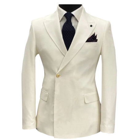 חליפת חתן דאבל כפתור אחד - לבן