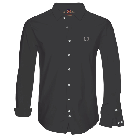 חולצת כפתורים כותנה אוקספורד - שחור-לבן