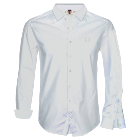 חולצת כפתורים כותנה אוקספורד - לבן