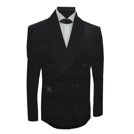 חליפת חתן דאבל טוקסידו קטיפה SHAWL - שחור