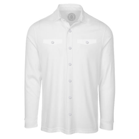 סווטשרט OVERSHIRT עם כיסים- לבן