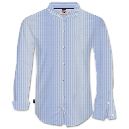 חולצת כפתורים פסים - תכלת