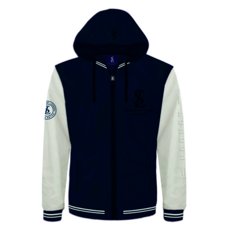 ג׳קט ספורט 'College׳ עם כובע נשלף - נייבי