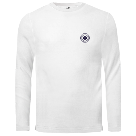 טישרט שרוול ארוך עם לוגו- לבן