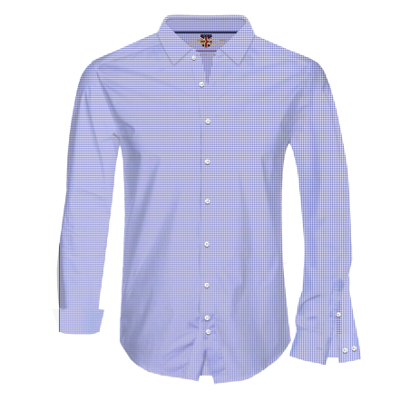 חולצת כפתורים משבצות - תכלת