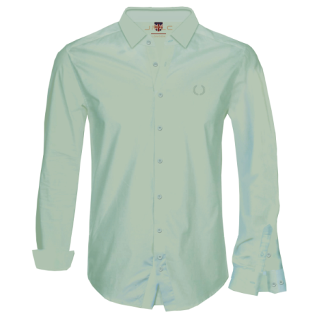חולצת כפתורים כותנה אוקספורד - ירוק בהיר