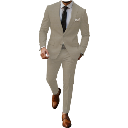 חליפת חתן פשתן - בז'