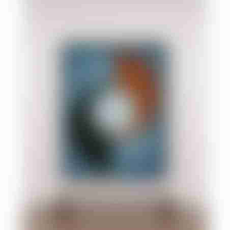 תמונת קנבס למשרד גיאומטרית מודרנית גוונים חום וכחול דגם - A67003