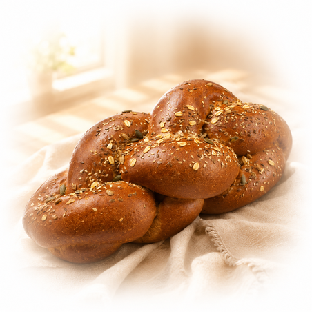 חלה קלועה חיטה מלאה