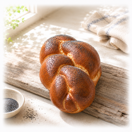 חלה קלועה פרג