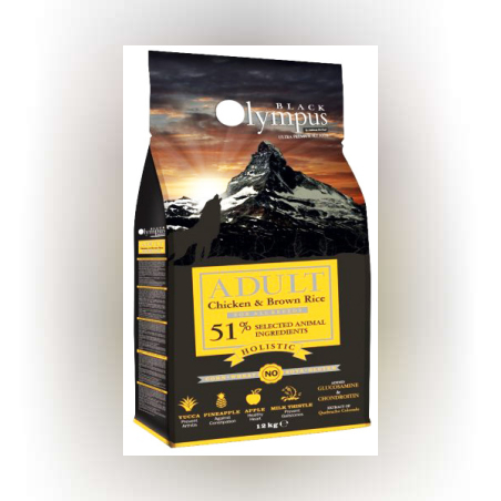 מזון לכלב בלאק אולימפוס עוף ואורז חום לכלבים בוגרים מגזע קטן ובינוני 2 ק