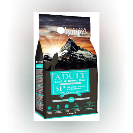מזון לכלב בלאק אולימפוס כבש ואורז חום לכלבים בוגרים מכל הגזעים 12 ק