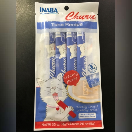 חטיף רטוב אינאבה צ’ורו לחתול טונה 4 יח’ 56 גרם