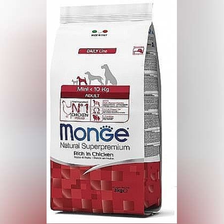 אוכל לכלבים מונג' מיני אדולט גזע קטן עוף 7.5 ק